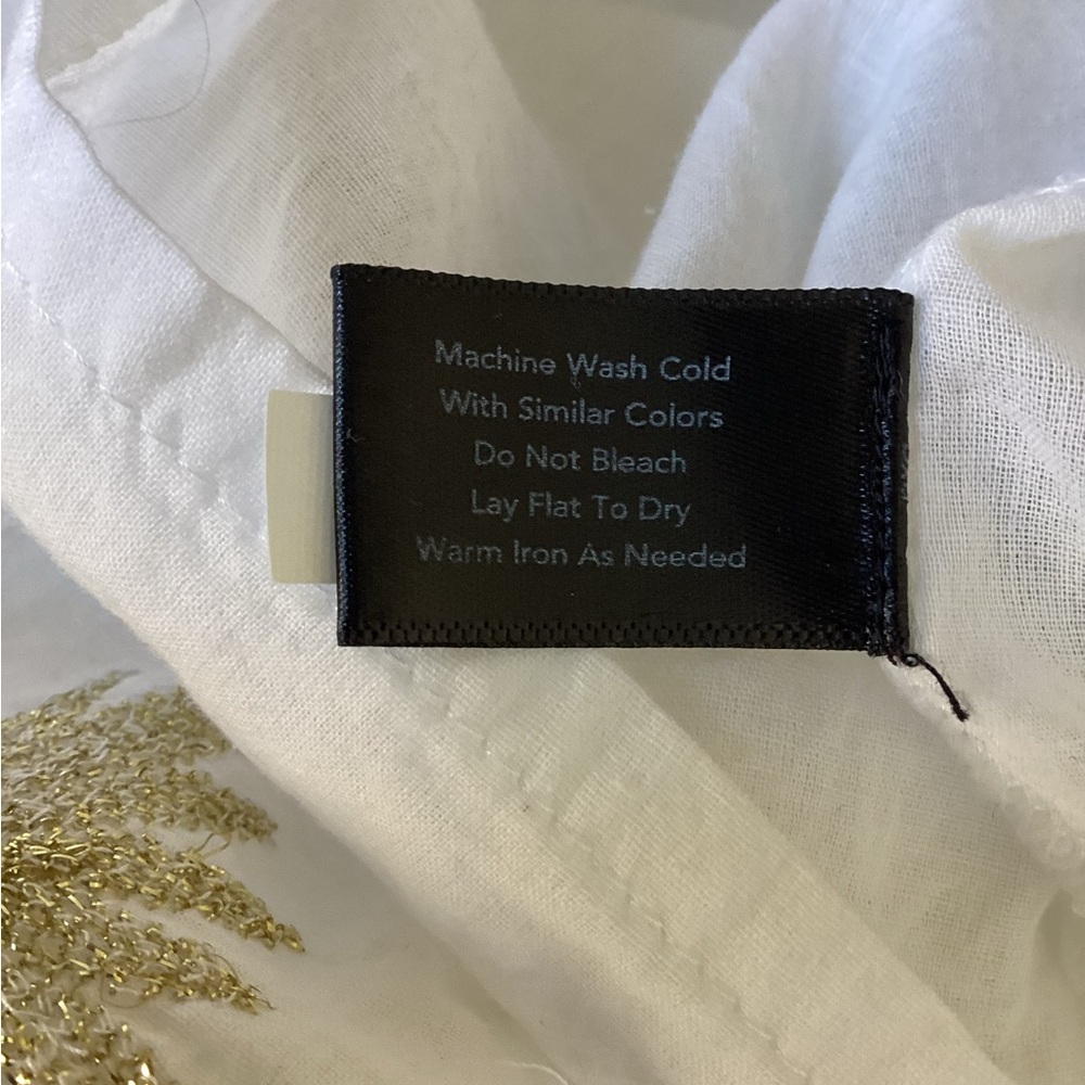 Boston Proper Metallic Detail Off-The-Shoulder Dress Womens Small White Gold - Picture 14 of 15